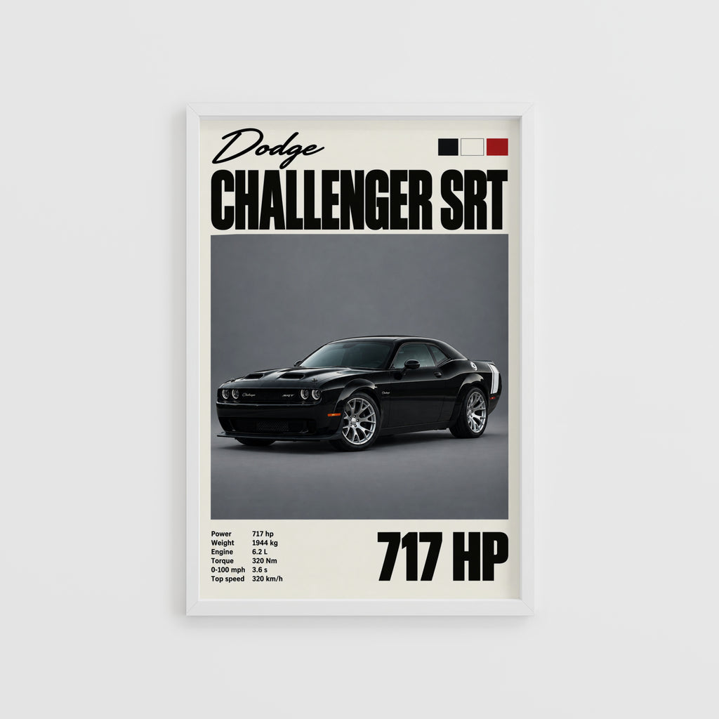 Vintage Dodge Challenger SRT Print, Muscle Car