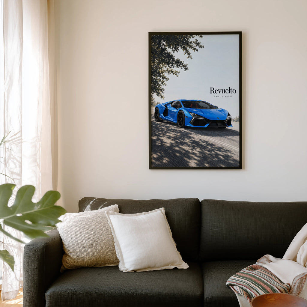 Vintage Lamborghini Revuelto Print, Car Wall Art