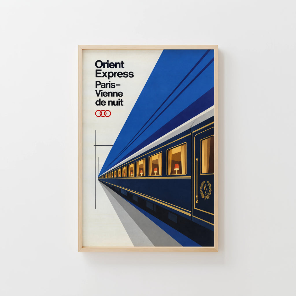 Vintage Orient Express Train Print Poster Paris Vienne
