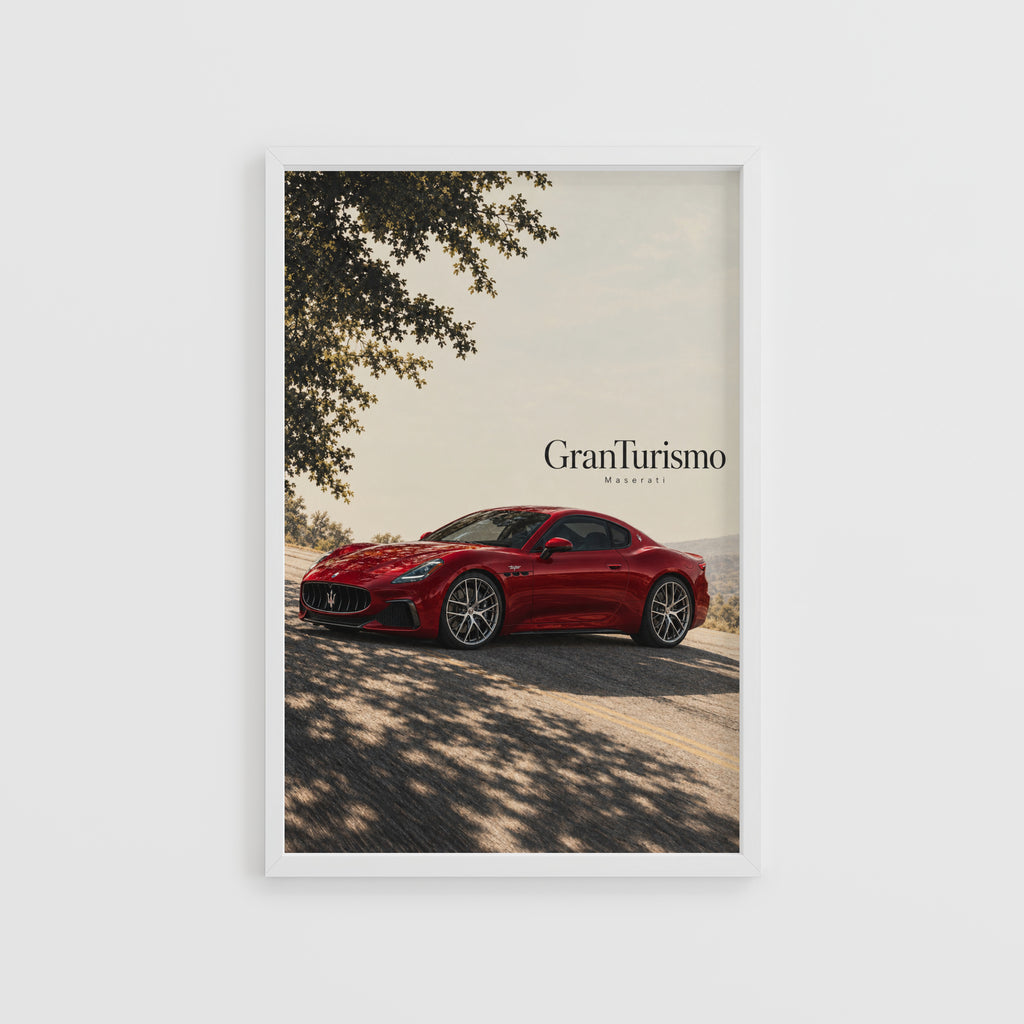 Vintage Maserati GranTurismo Print, Red Coupe Art