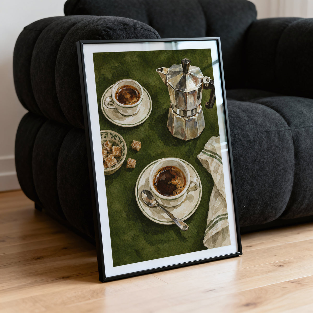 Vintage Coffee Print and Poster, Moka Pot Wall Art