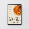 Vintage Giggle Water Cocktail Print Poster, Bar Art