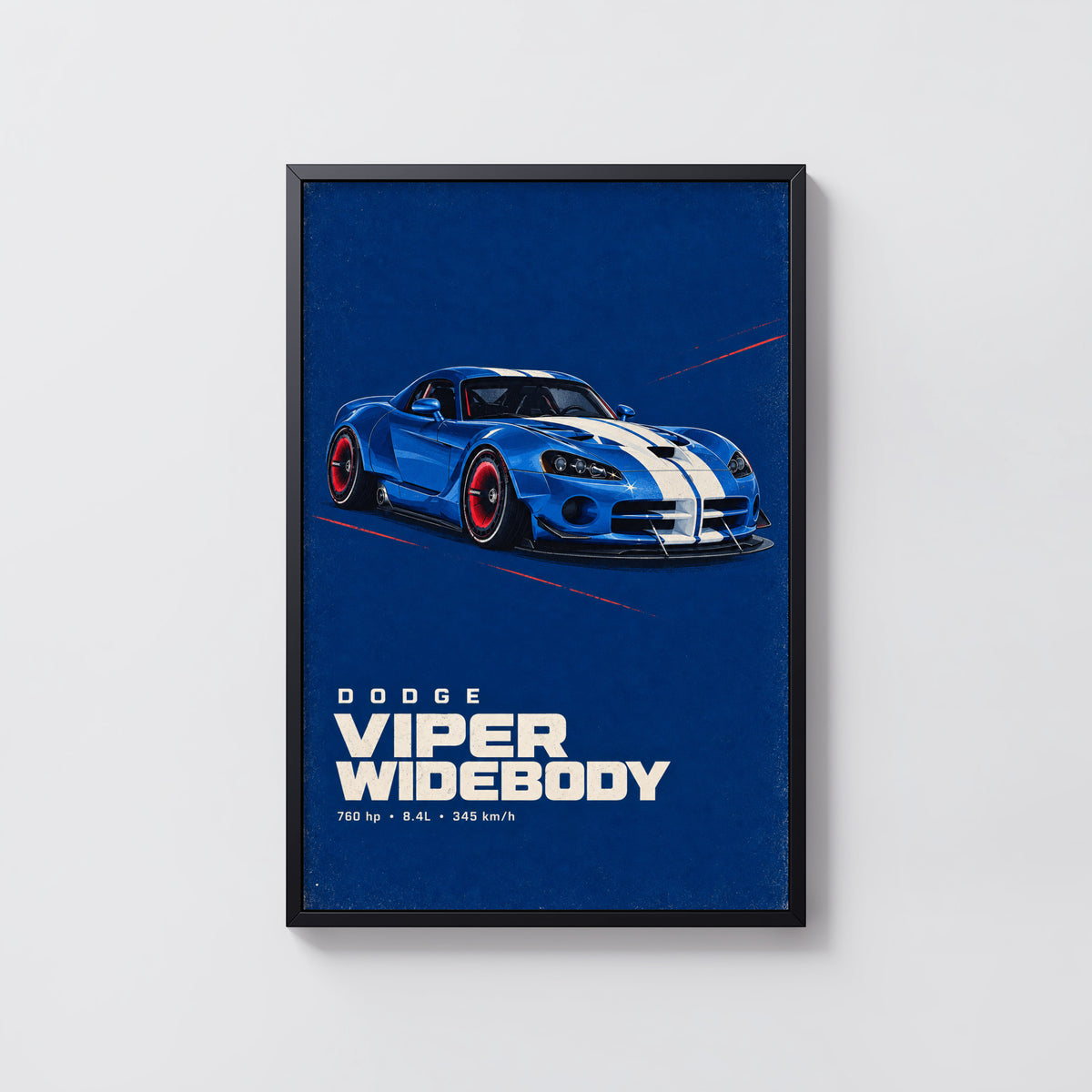 Vintage Dodge Viper Widebody Print, Car Wall Art