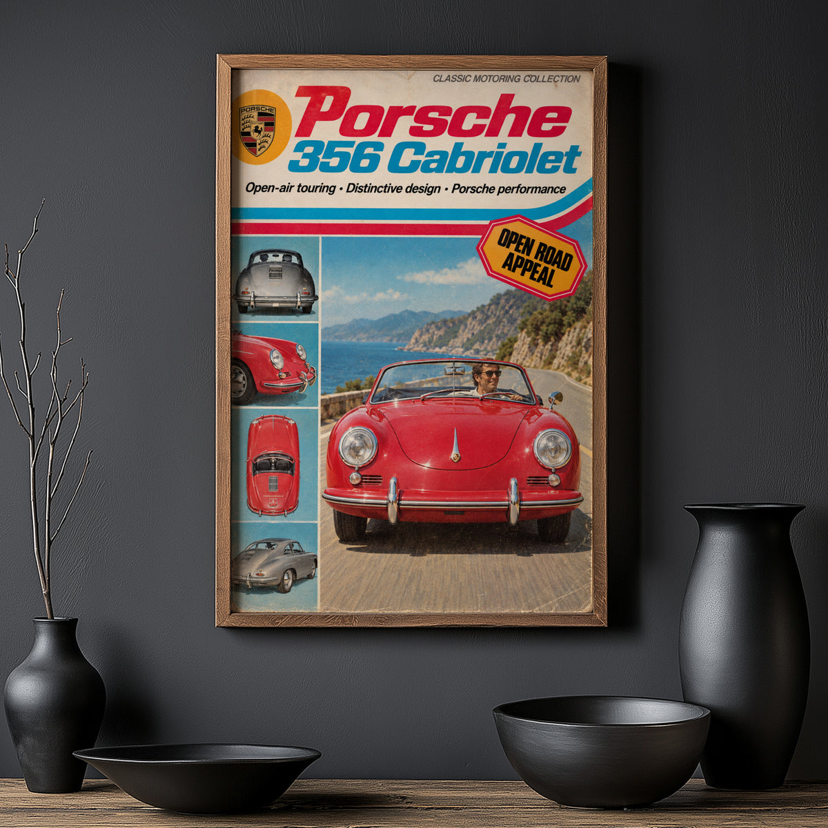 Vintage Porsche 356 Poster, Classic Car Print, Wall Art