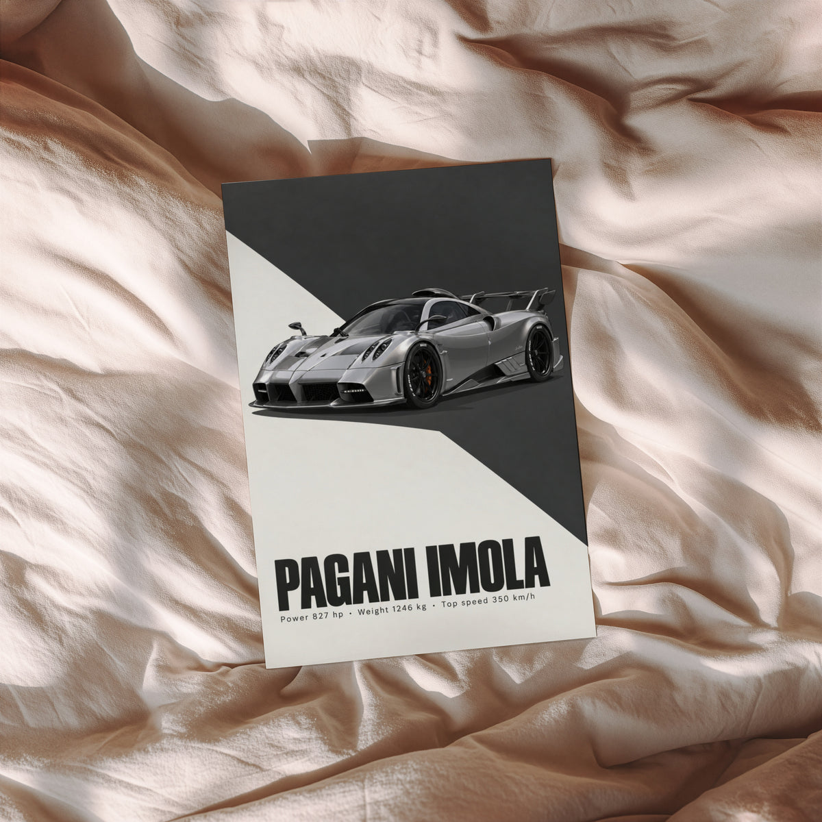 Vintage Pagani Imola Print, Supercar Wall Art