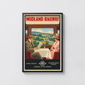 Vintage Midland Railway Print Poster, Train Wall Art
