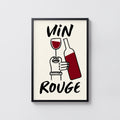 Vintage Vin Rouge Print Poster, Red Wine Kitchen Art