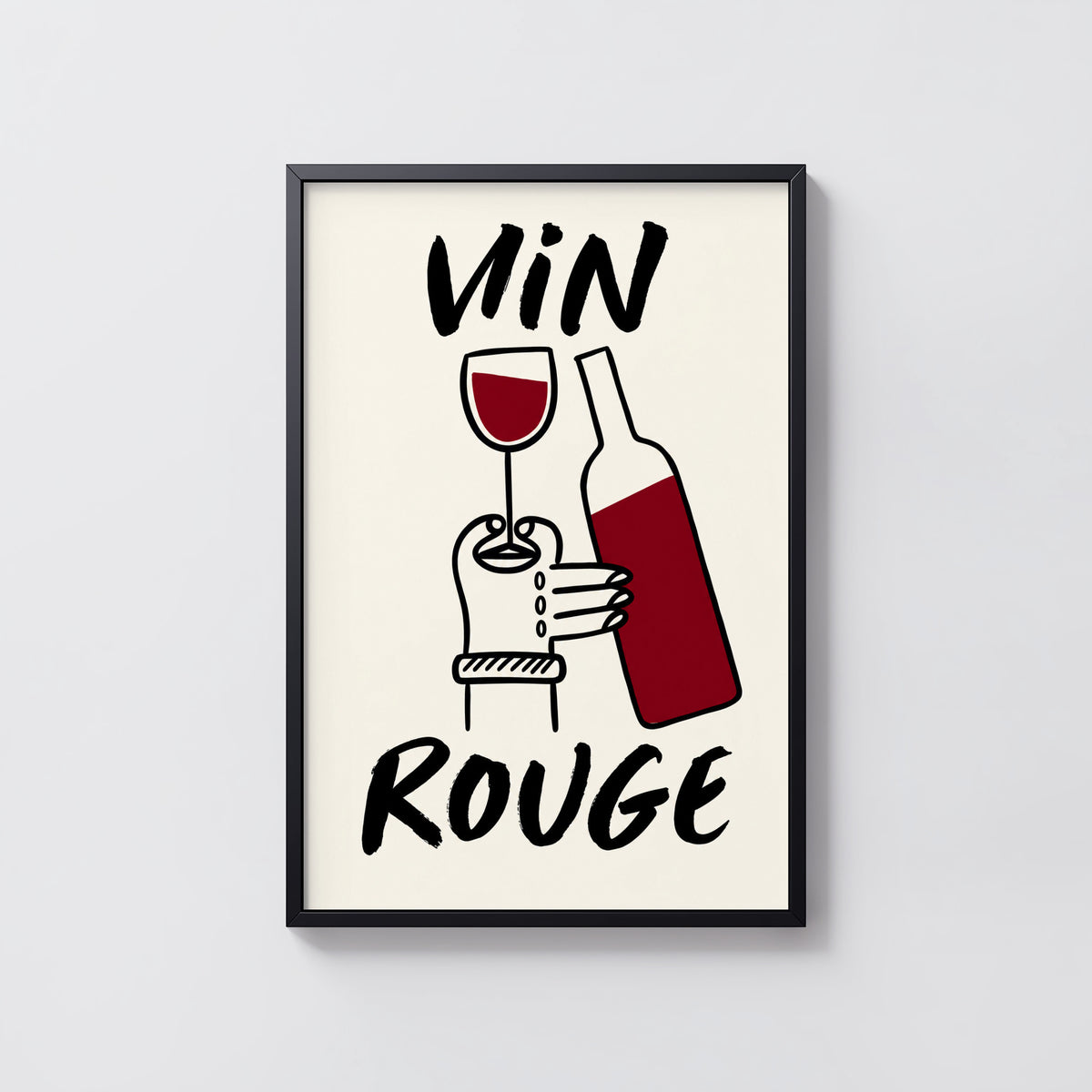 Vintage Vin Rouge Print Poster, Red Wine Kitchen Art