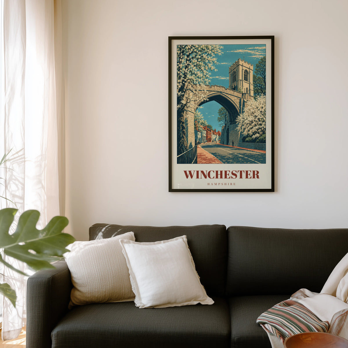 Vintage Winchester Poster, Hampshire Wall Art, England Print