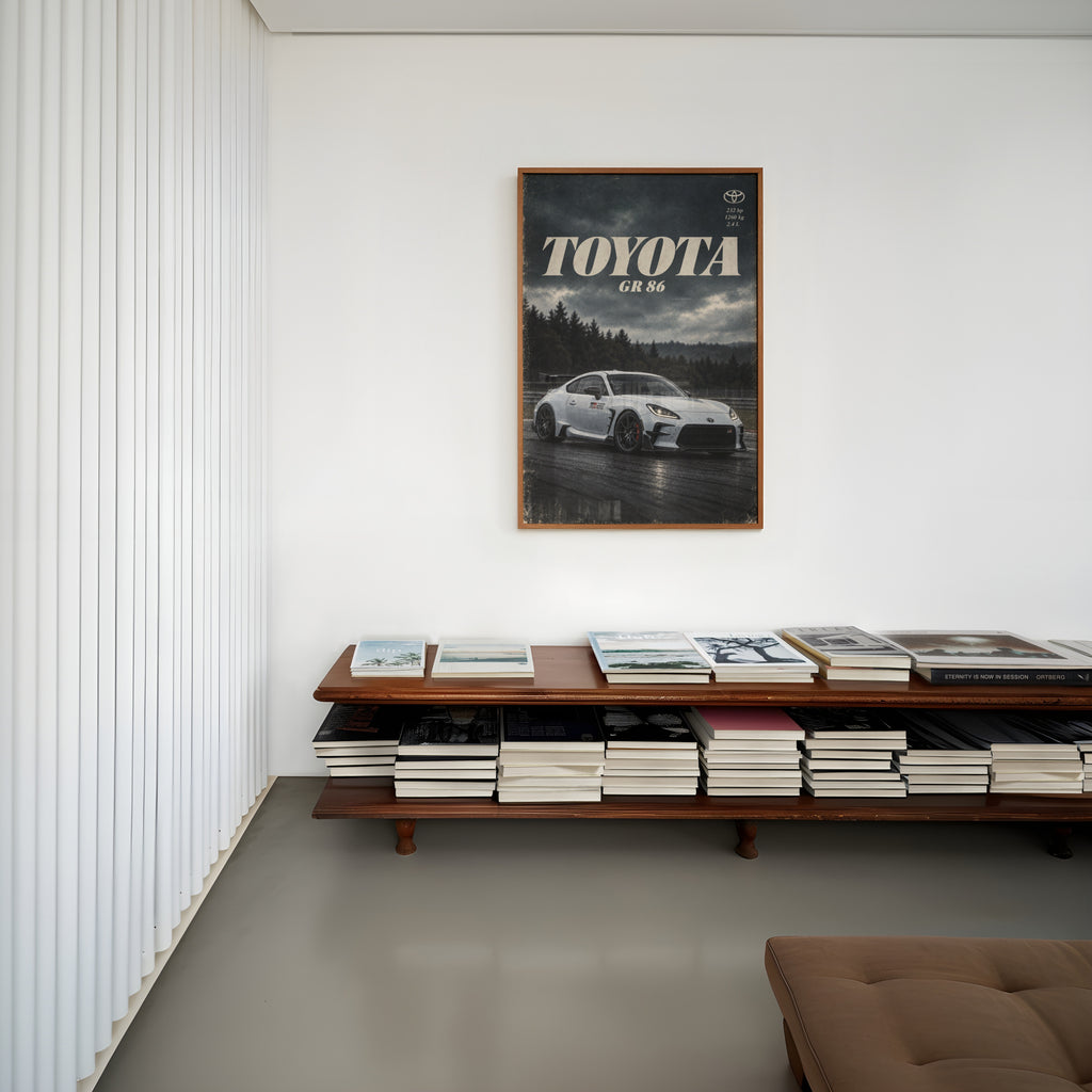 Vintage Toyota GR 86 Print, Car Poster, Wall Art