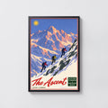 Vintage Alpine Climbing Mountain Route Print, Poster