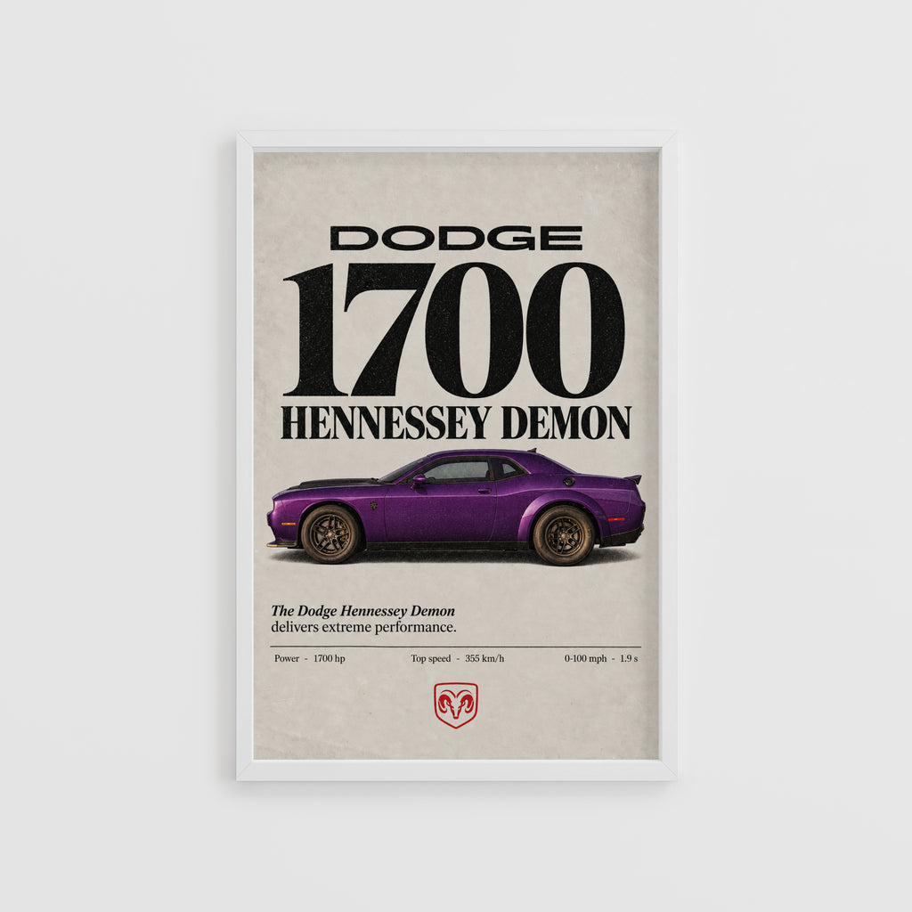Vintage Dodge Demon Print, Muscle Car Poster, Wall Art