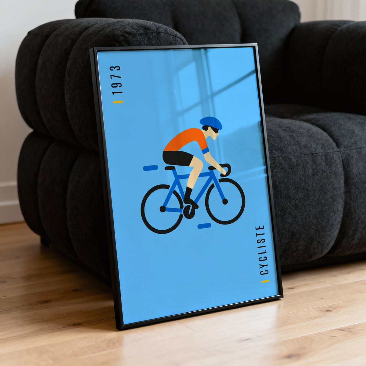 Vintage Cycling Poster, Cycliste Wall Art, 1973 Print