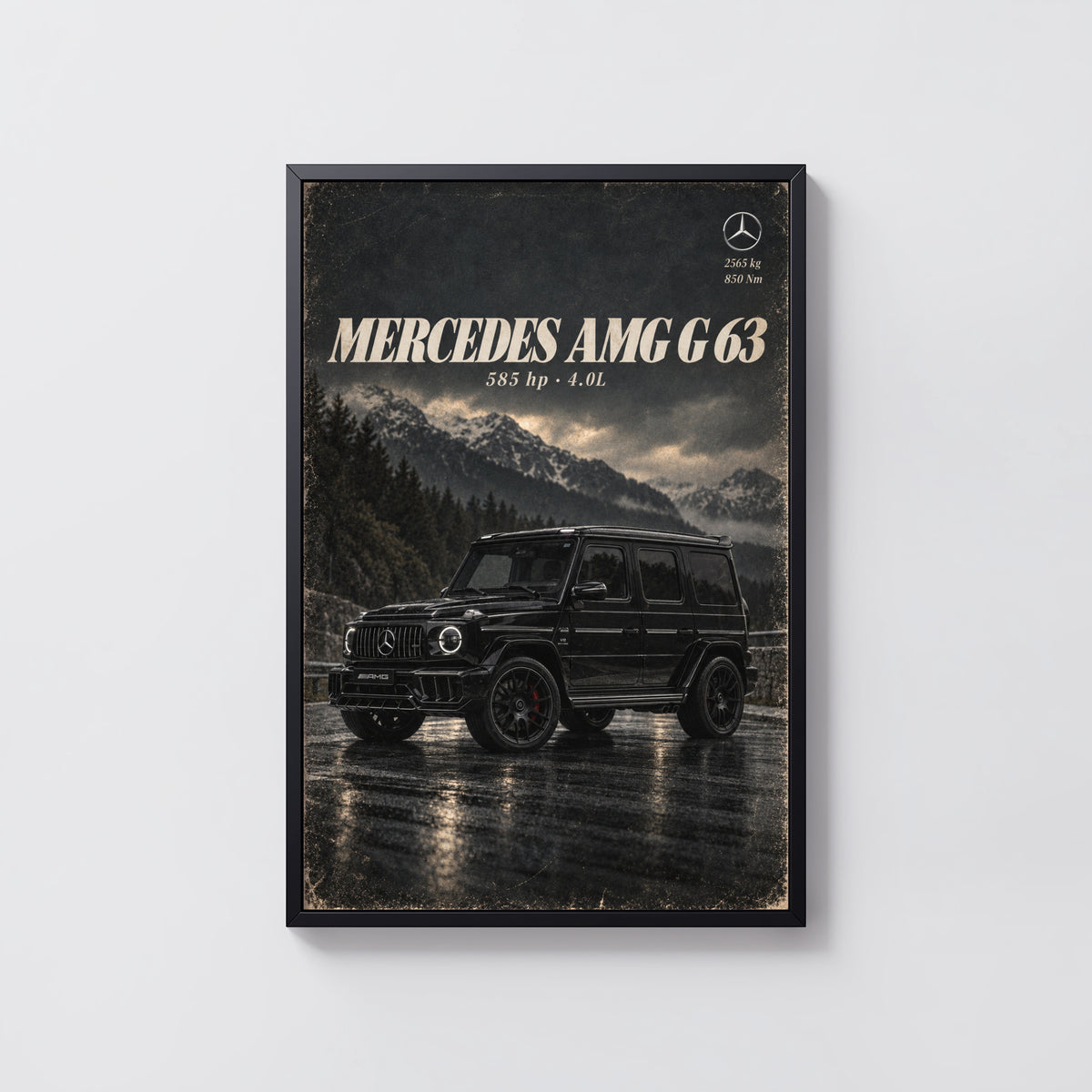 Vintage Mercedes G63 Print, SUV Wall Art