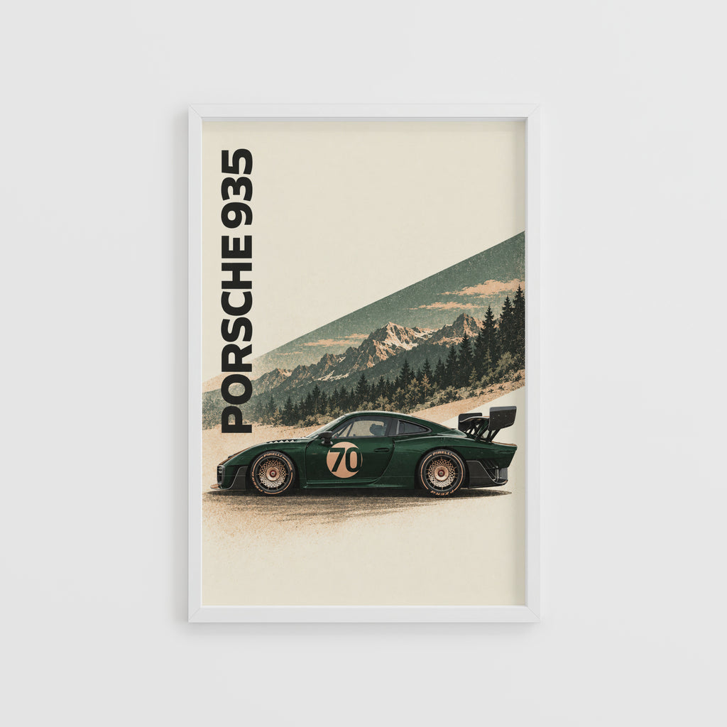 Vintage Porsche 935 Print, Racing Car Wall Art