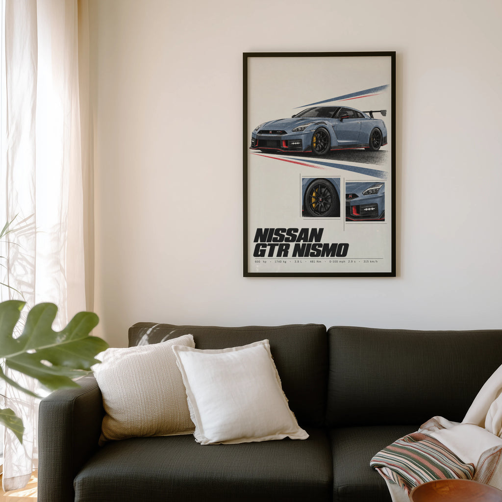 Vintage Nissan GTR NISMO Print, JDM Car Wall Art