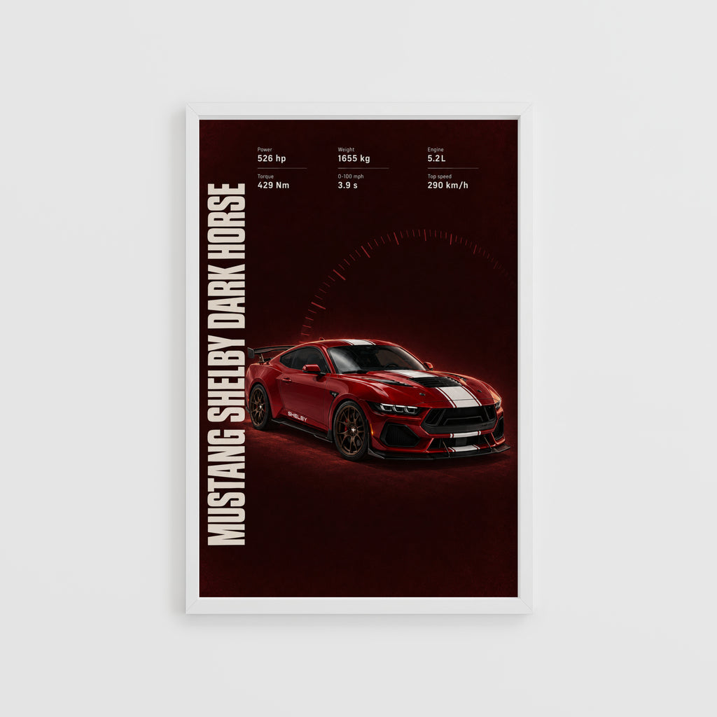 Vintage Mustang Shelby Print, Car Wall Art
