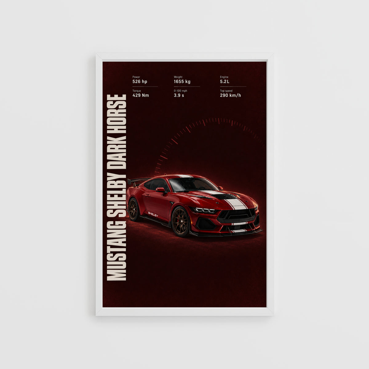 Vintage Mustang Shelby Print, Car Wall Art