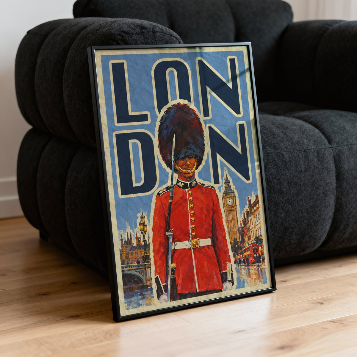 Vintage London Poster, Royal Guard Wall Art, Big Ben Print