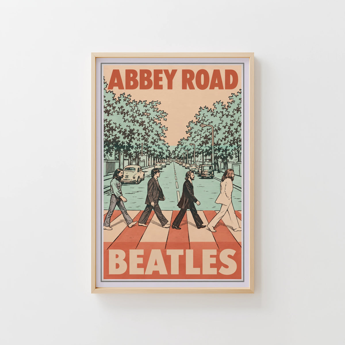 Vintage Abbey Road London Poster, Beatles Wall Art Print