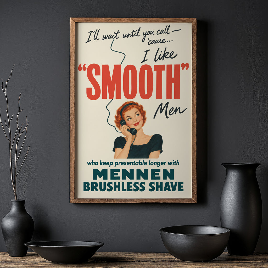 Vintage Shaving Advert Poster, Retro Wall Art, Print