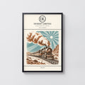 Vintage Steam Train Print Poster, Desert Rail Wall Art
