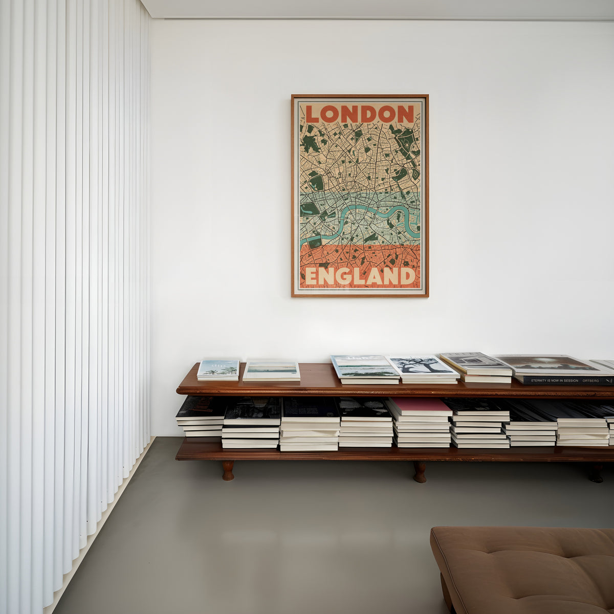 Vintage London Map Poster, England Wall Art, City Print