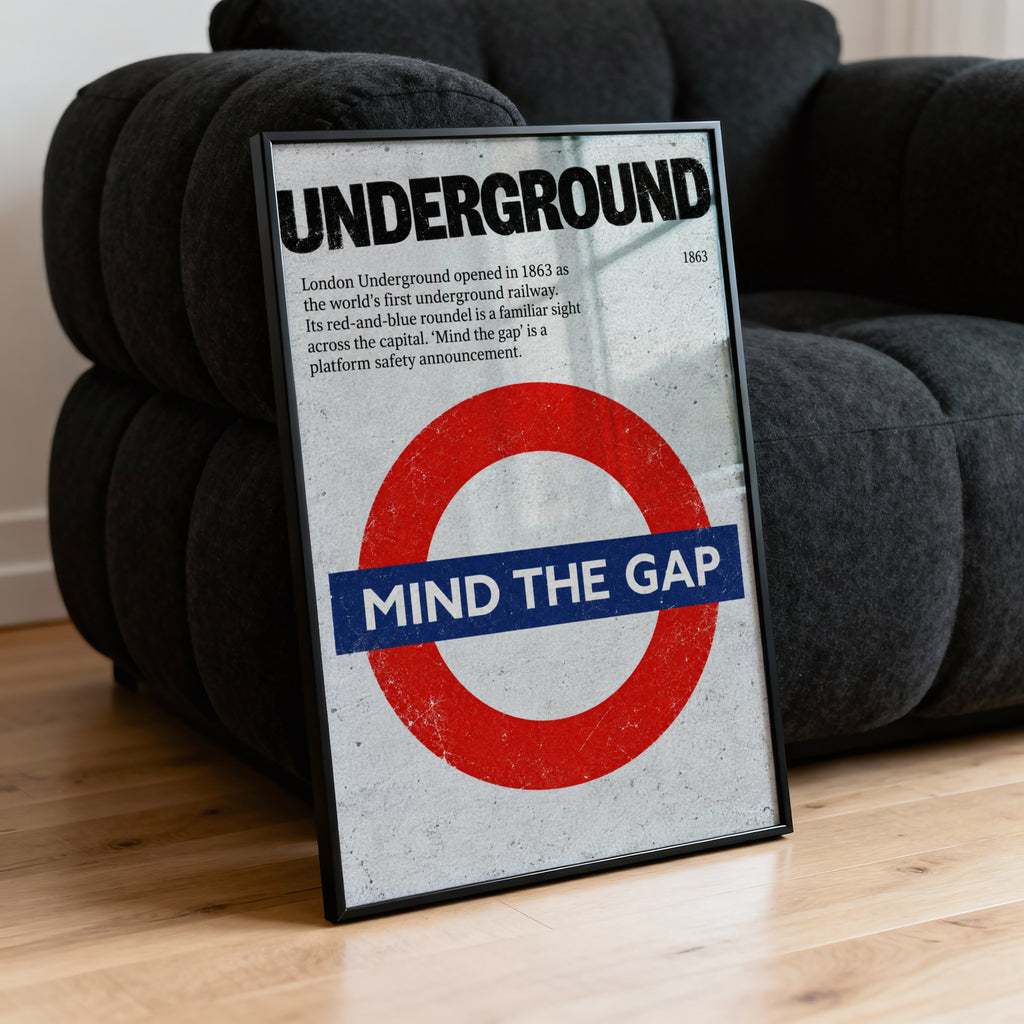 Vintage London Underground Poster, Mind the Gap Print
