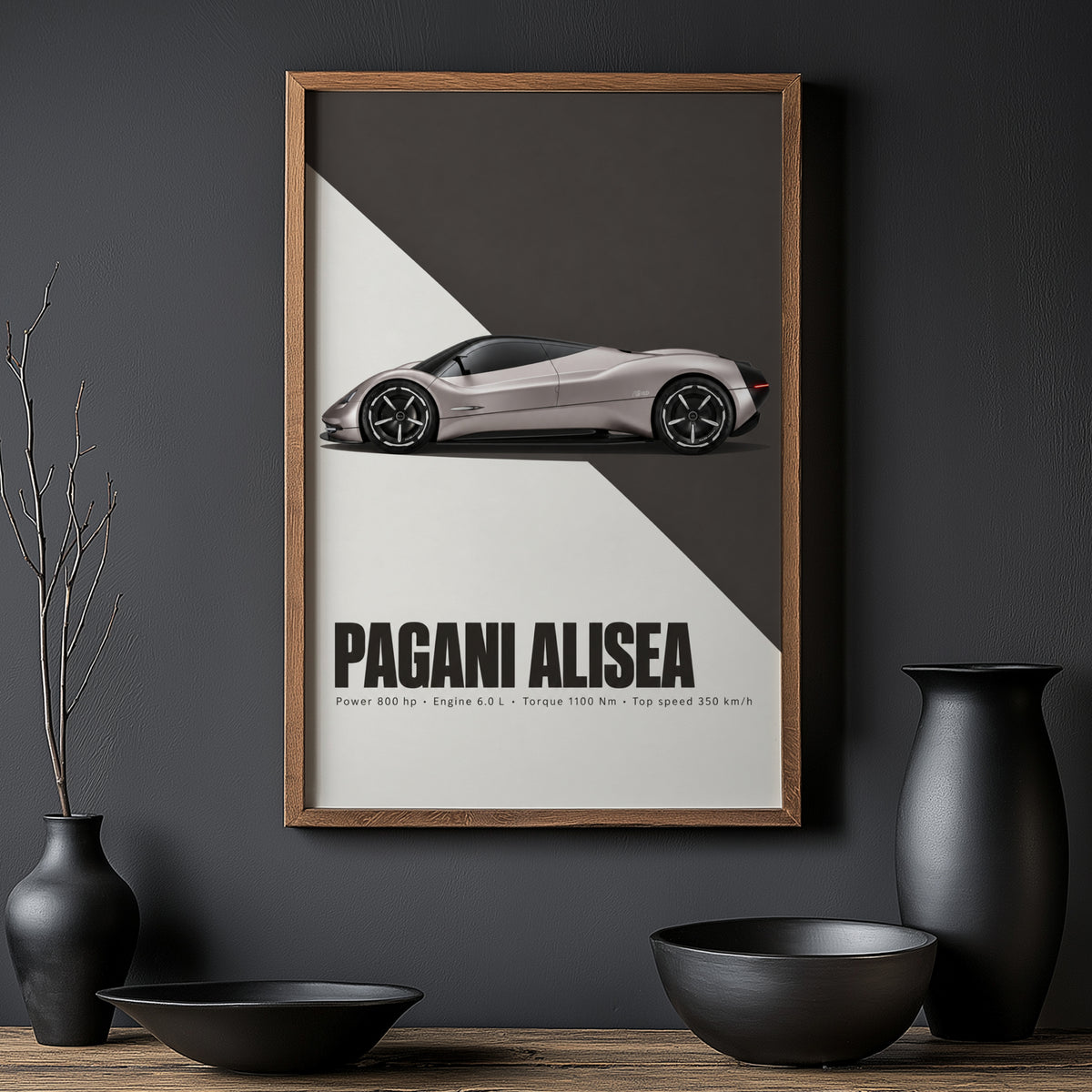 Vintage Pagani Alisea Print, Supercar Wall Art