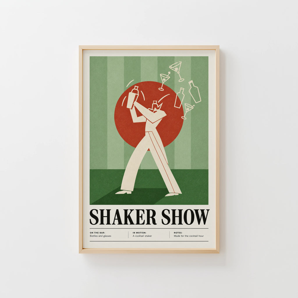 Vintage Cocktail Print Poster, Retro Bar Wall Art