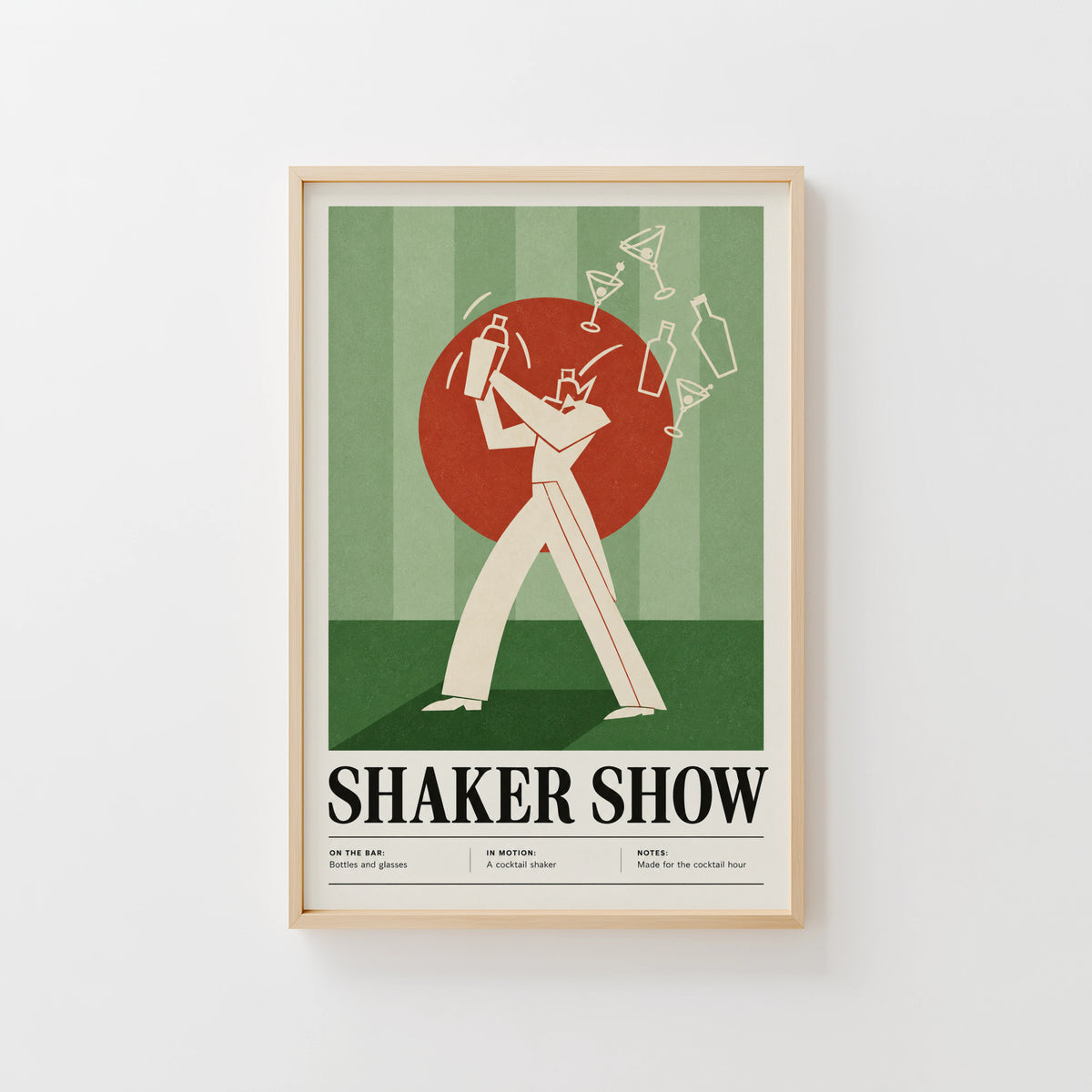 Vintage Cocktail Print Poster, Retro Bar Wall Art