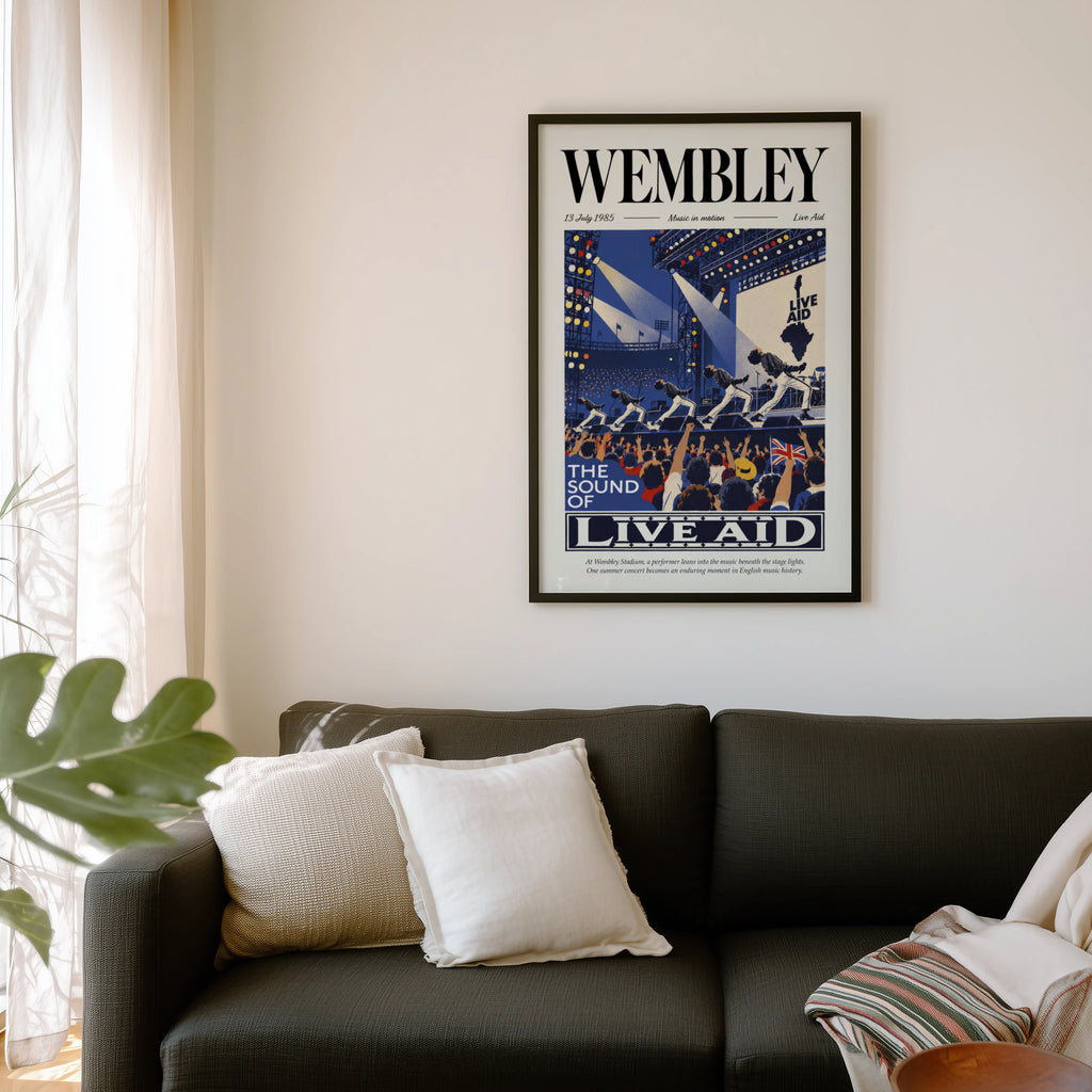 Vintage Wembley Poster, Live Aid Concert Wall Art Print