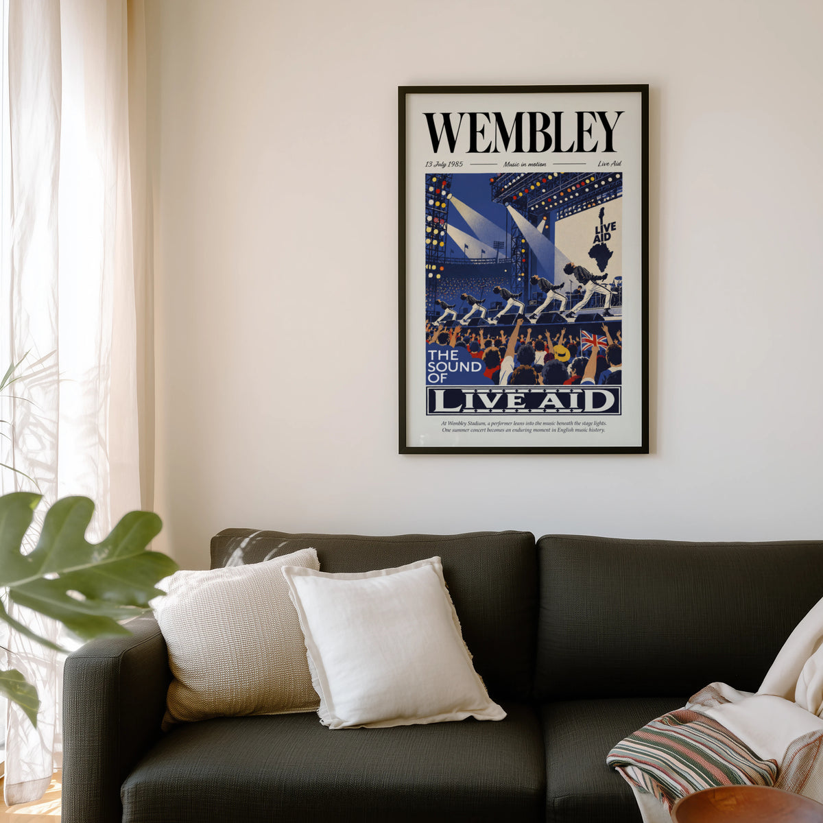 Vintage Wembley Poster, Live Aid Concert Wall Art Print