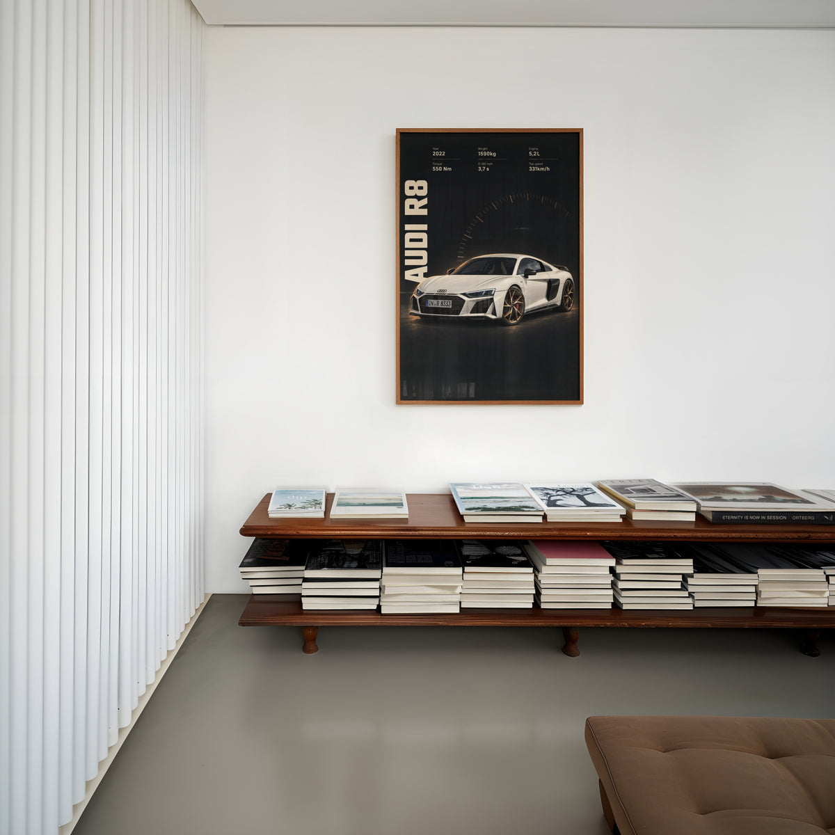 Vintage Audi R8 Print, Supercar Wall Art