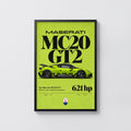 Vintage Maserati MC20 GT2 Print, Supercar Art