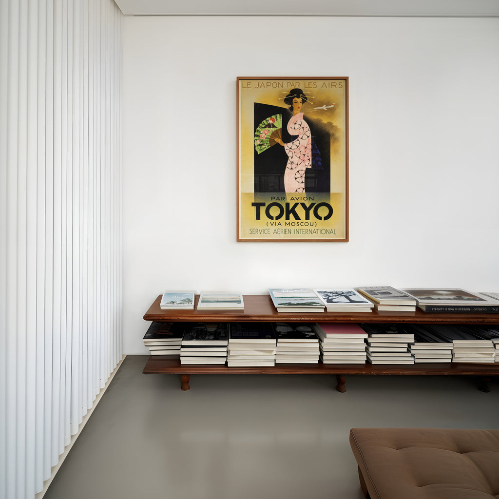 Vintage Tokyo Poster, Art Deco Travel Print, Japan Wall Art