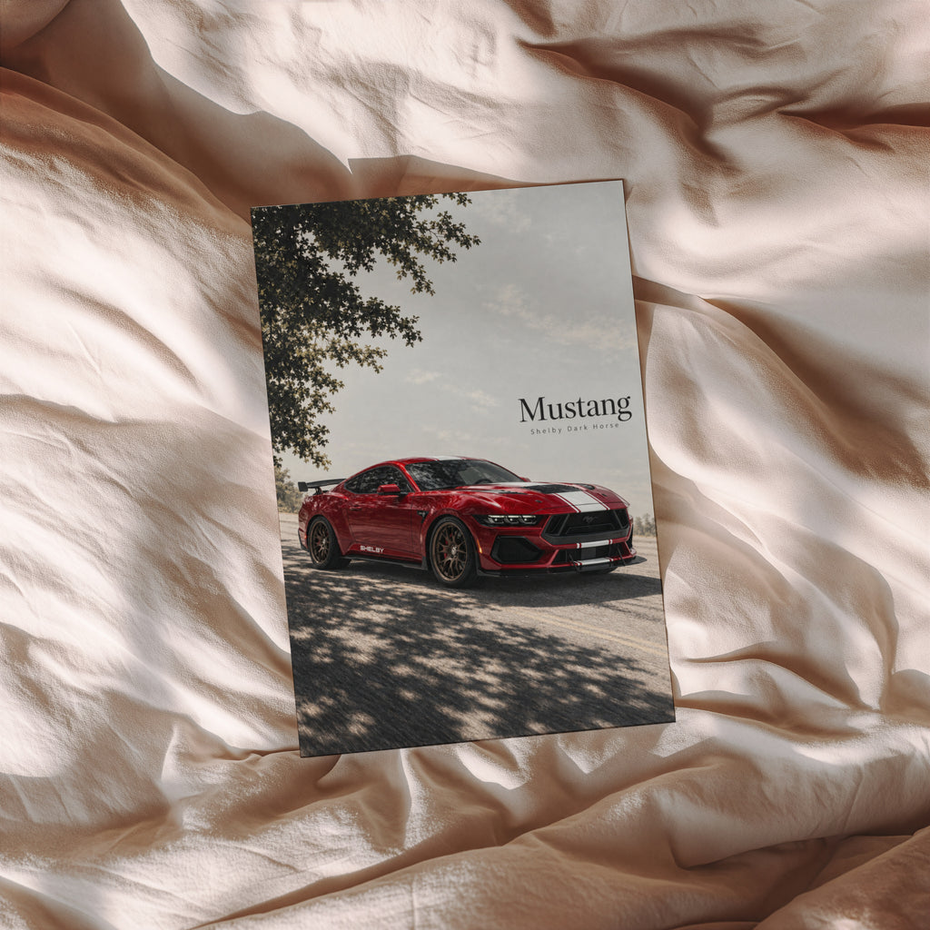Vintage Mustang Shelby Dark Horse Print, Car Art