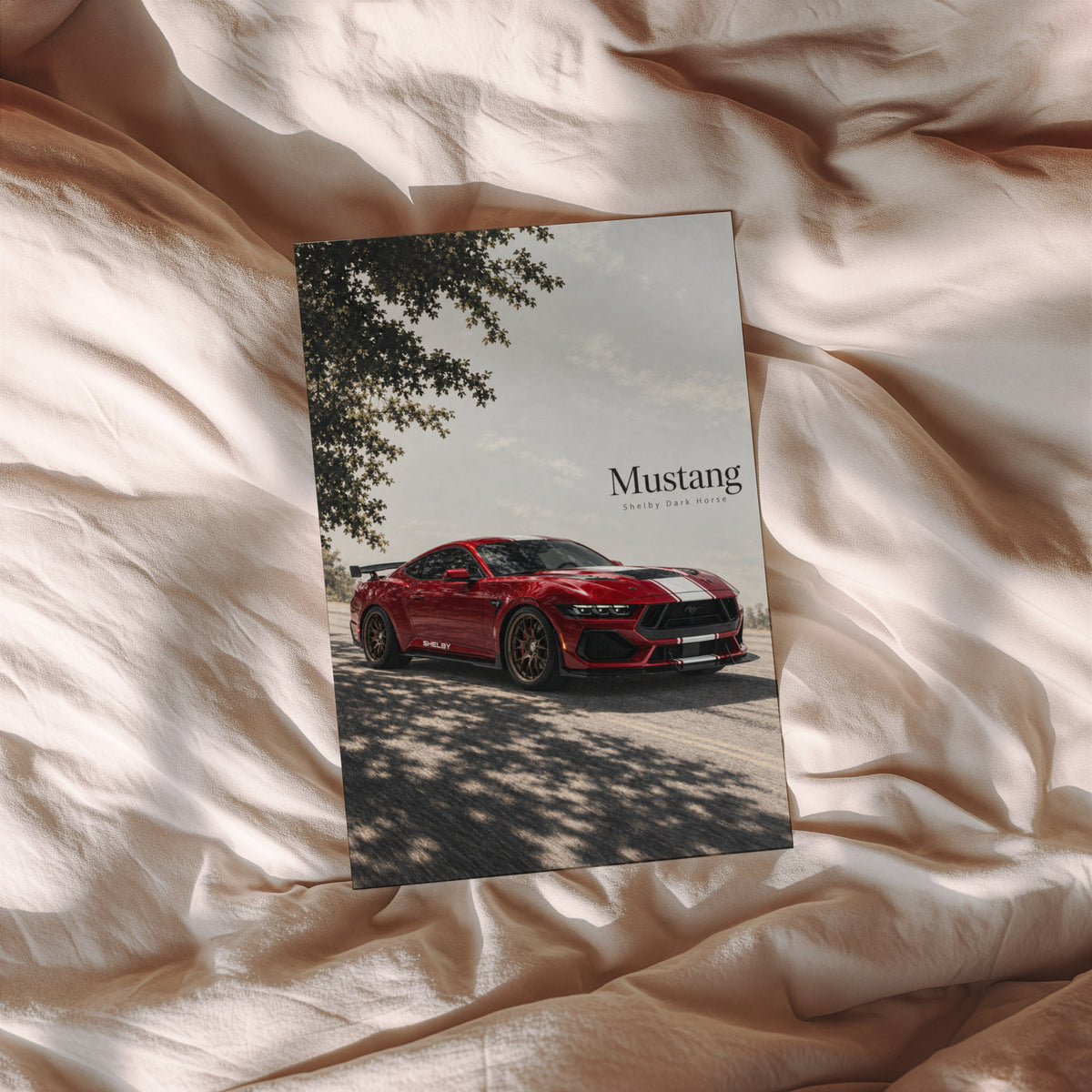 Vintage Mustang Shelby Dark Horse Print, Car Art