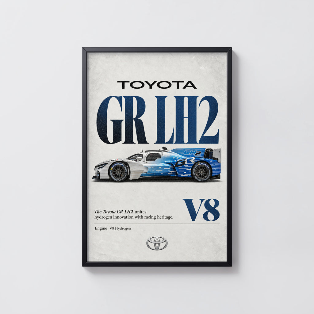 Vintage Toyota GR LH2 Print, Hydrogen Race Car