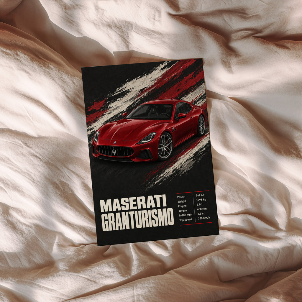 Vintage Maserati GranTurismo Print, Car Wall Art