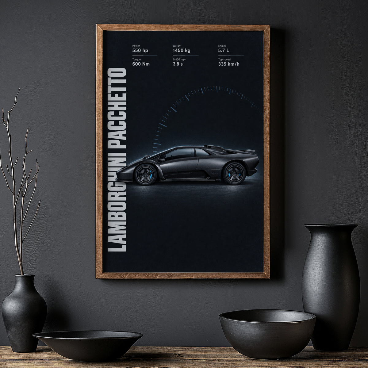 Vintage Lamborghini Print, Supercar Wall Art