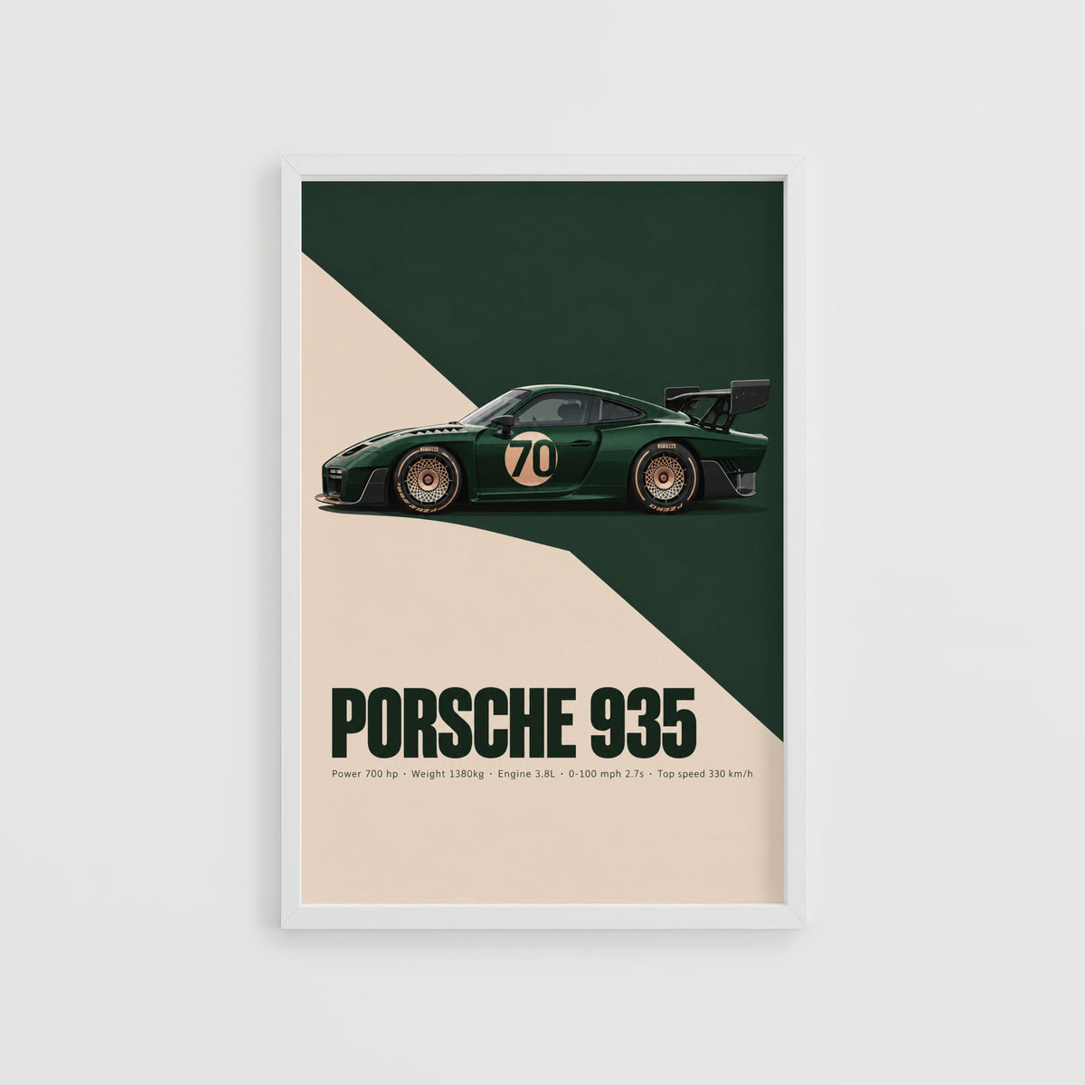 Vintage Porsche 935 Print, Racing Car Wall Art