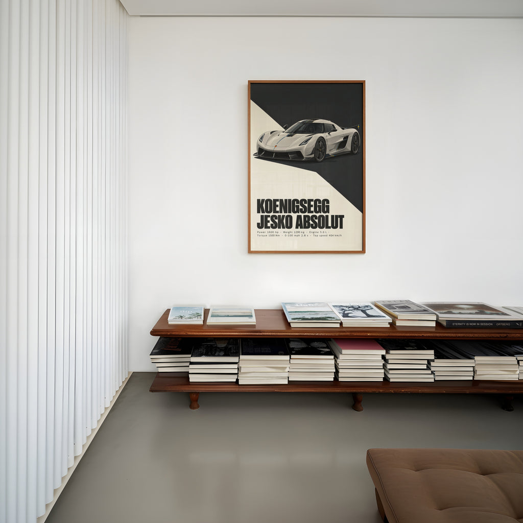 Vintage Koenigsegg Jesko Absolut Print, Car Art