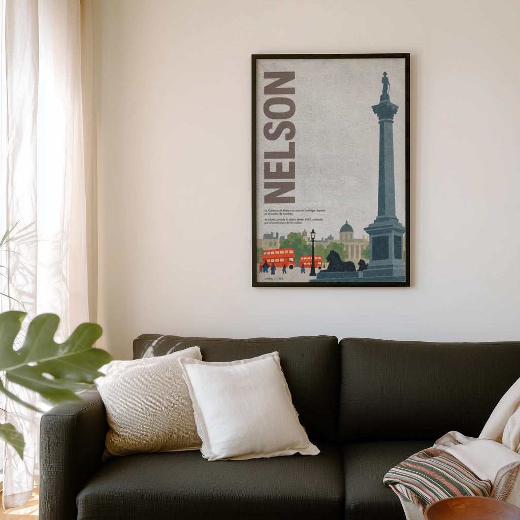 Vintage Nelson's Column Poster, London Wall Art Print