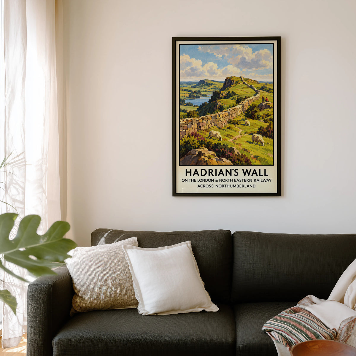 Vintage Hadrian's Wall Print Poster, Northumberland