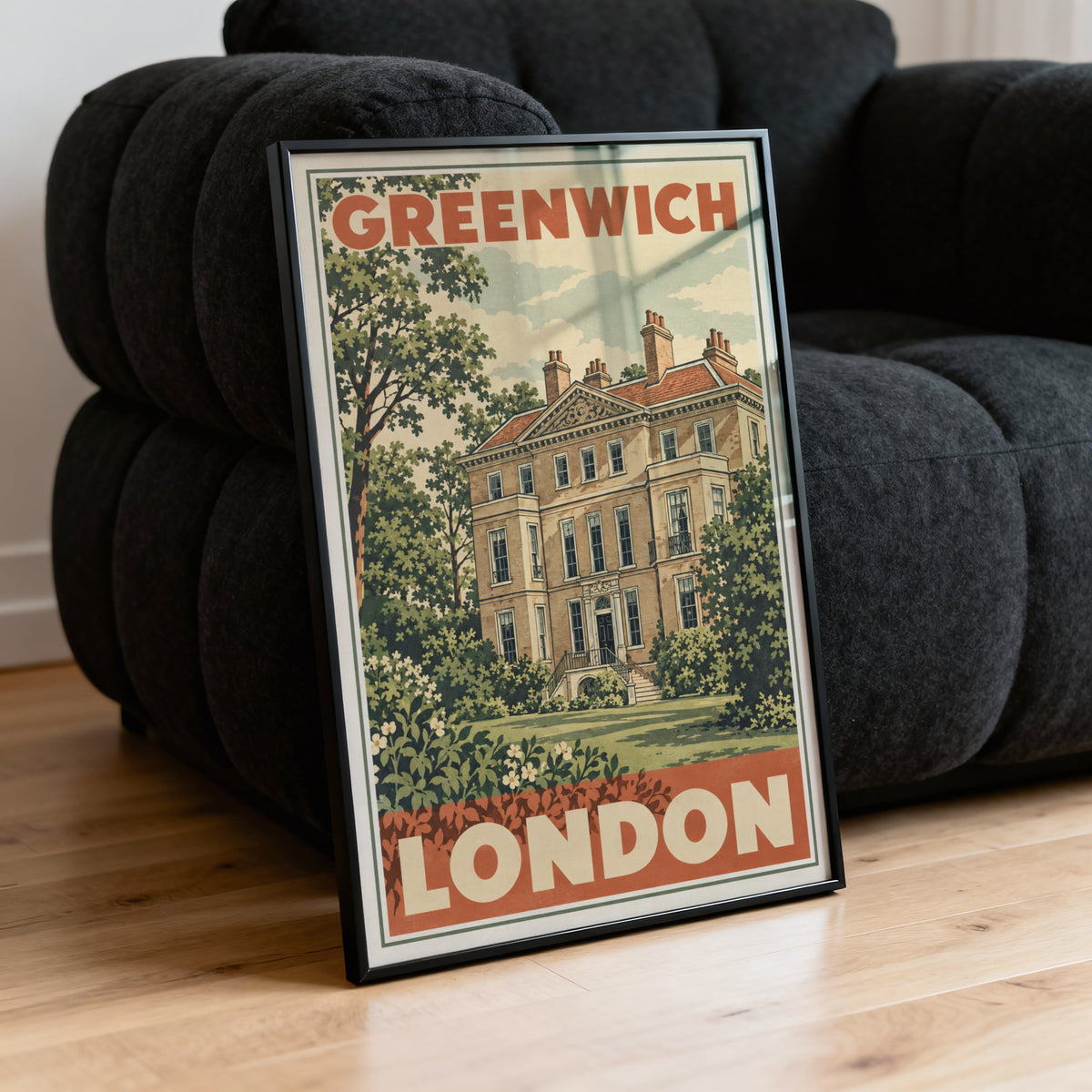 Vintage Greenwich London Poster, Georgian House Print