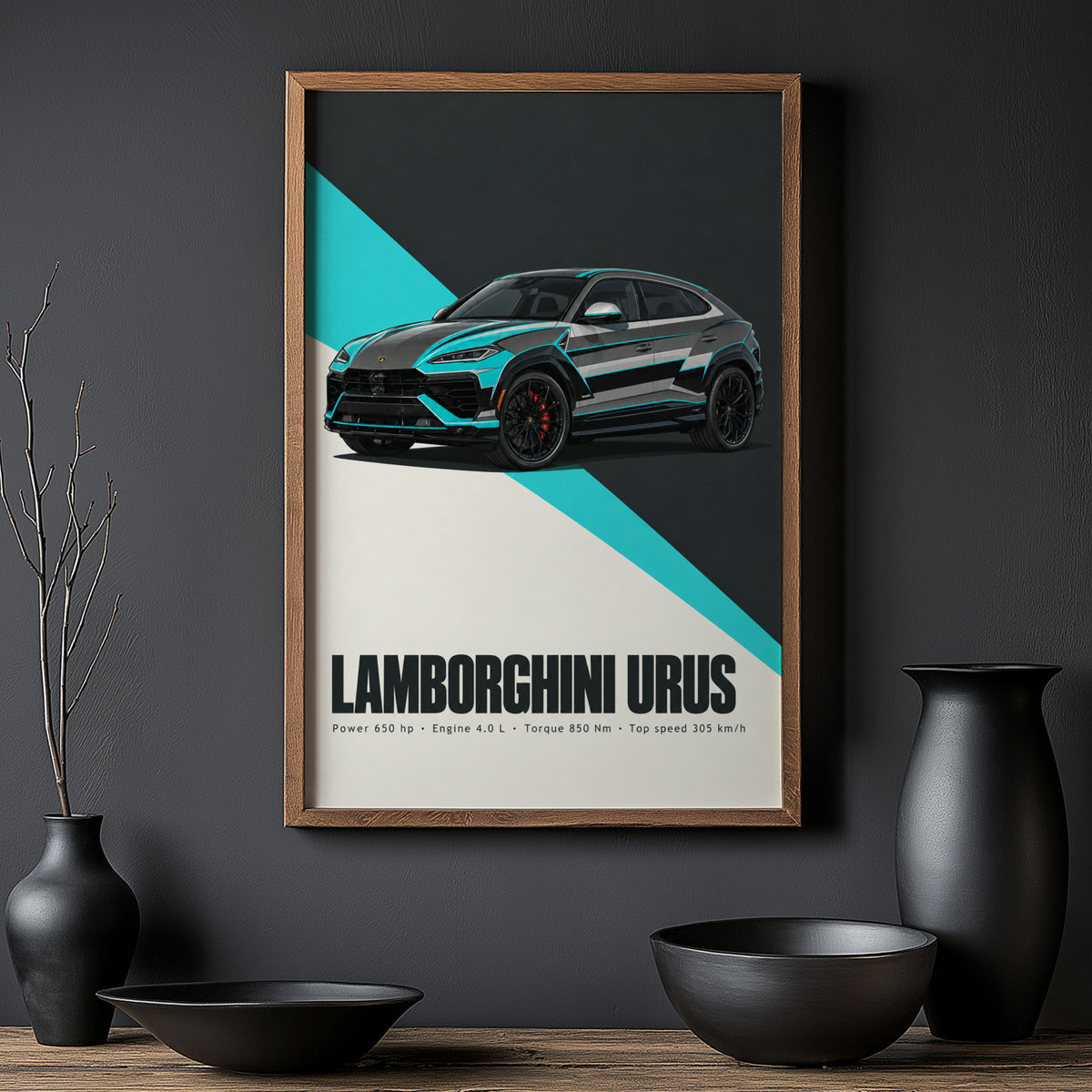 Vintage Lamborghini Urus SUV Print, Car Wall Art