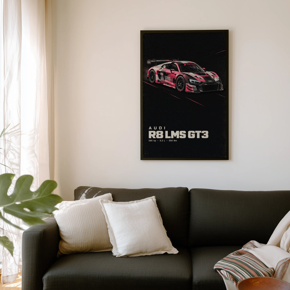 Vintage Audi R8 LMS GT3 Print, Race Car Poster