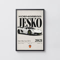 Vintage Koenigsegg Jesko Print, Supercar Wall Art