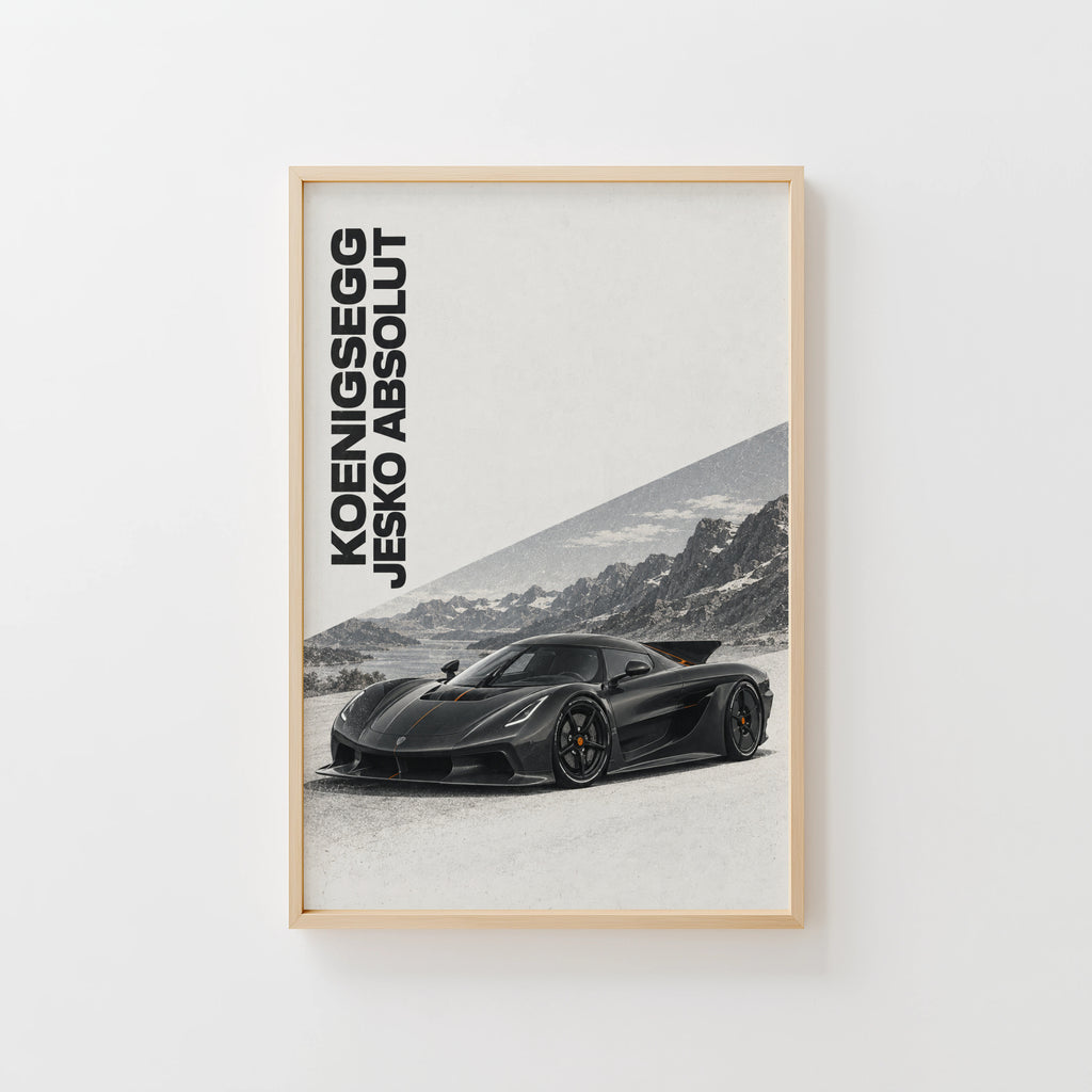 Vintage Koenigsegg Jesko Absolut Print, Car Wall Art